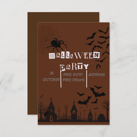 Halloween leuke spookparty uitnodiging (Voorkant / Achterkant)