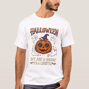 Halloween Levensstijl Pompoen Zonnebril Heksenhoed T-shirt