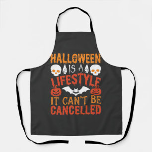 Halloween Levensstijl Vleermuis Pompoen Typografie Schort