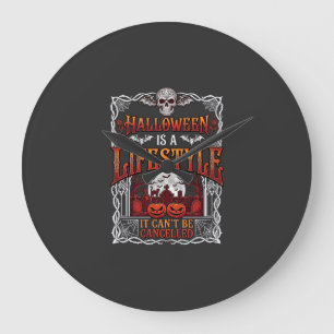 Halloween Levensstijl Vleermuis Schedel Kerkhof Po Grote Klok