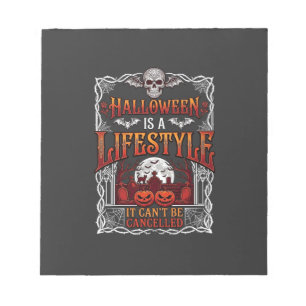 Halloween Levensstijl Vleermuis Schedel Kerkhof Po Notitieblok