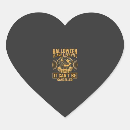 Halloween Levensstijl Vleermuis Spinneweb Ontwerp_ Hart Sticker (Voorkant)