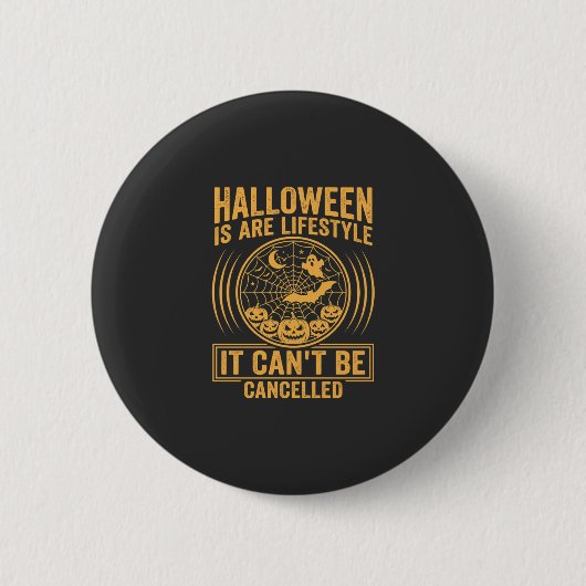 Halloween Levensstijl Vleermuis Spinneweb Ontwerp_ Ronde Button 5,7 Cm (Voorkant)