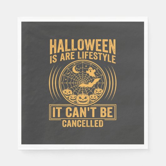 Halloween Levensstijl Vleermuis Spinneweb Ontwerp_ Servet (Voorkant)