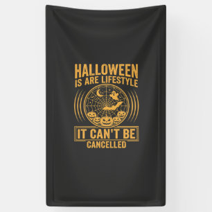 Halloween Levensstijl Vleermuis Spinneweb Ontwerp_ Spandoek