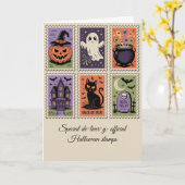  Halloween Levering Stamp Kaart Spooky fun (Gele Bloem)