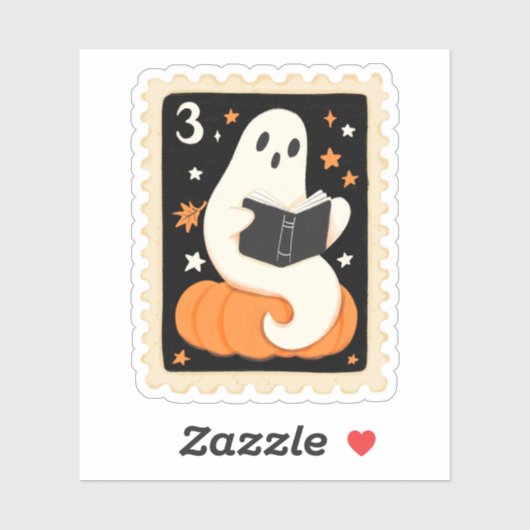  Halloween Lezen Ghost & Pumpkin Stamp Sticker (Vel)