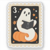  Halloween Lezen Ghost & Pumpkin Stamp Sticker (Voorkant)