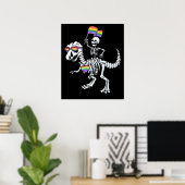 Halloween LGBT Rex Dinosaur Skeleton Gay Pride Poster (Thuiskantoor)