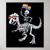 Halloween LGBT Rex Dinosaur Skeleton Gay Pride Poster (Voorkant)