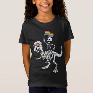 Halloween LGBT Rex Dinosaur Skeleton Gay Pride T-shirt