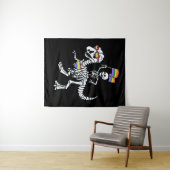 Halloween LGBT Rex Dinosaur Skeleton Gay Pride Wandkleed (In Situ (horizontaal))