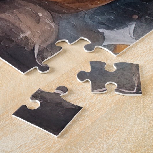 Halloween Lhasa Apso met pompoenen eng Legpuzzel (Zijkant)