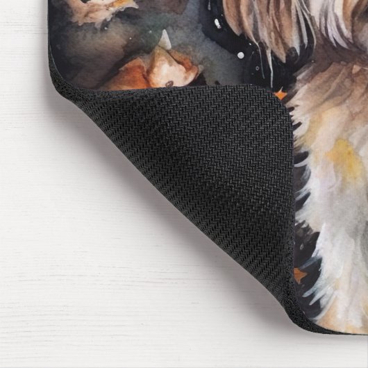 Halloween Lhasa Apso met pompoenen eng Muismat (Hoek)