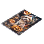 Halloween Lhasa Apso met pompoenen eng Notitieboek (Linkerzijde)