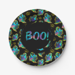 Halloween Lief Geest Nep Glitter Papieren Bordje
