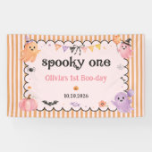 Halloween Lief Geest Verjaardagsfeestje Spandoek (Horizontaal)