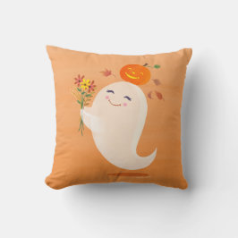 Halloween Lief Geestje en Bloemen Kussen