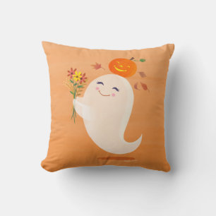 Halloween Lief Geestje en Bloemen Kussen