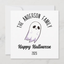 Halloween Lief Geestje Gepersonaliseerde Naam Jaar Feestdagenkaart