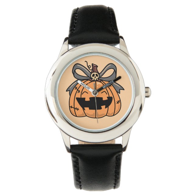 Halloween, Lief Gezicht Pompoen Horloge (Voorkant)
