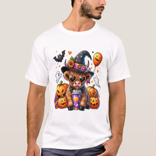 Halloween Lief Highland Rund T-shirt (Voorkant)