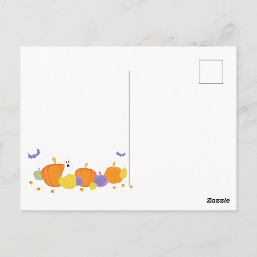 Halloween Lief Katje in Heksenhoed Briefkaart (Achterkant)