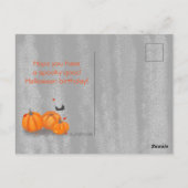 Halloween Lief Katje & Jack-o'-lantern Pompoen Briefkaart (Achterkant)