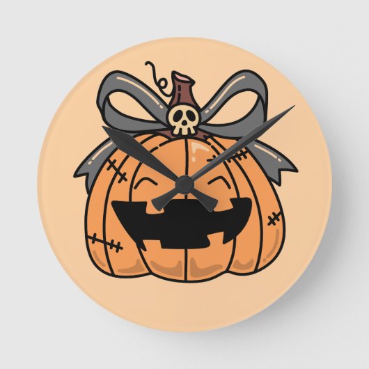 Halloween, Lief Mopshoofdpompoen Ronde Klok (Voorkant)
