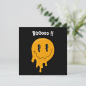 Halloween Lief Oranje spook ☜ Aangepaste vierkante Feestdagenkaart (Staand voorkant)