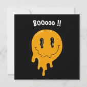 Halloween Lief Oranje spook ☜ Aangepaste vierkante Feestdagenkaart (Voorkant)