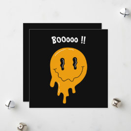 Halloween Lief Oranje spook ☜ Aangepaste vierkante Feestdagenkaart