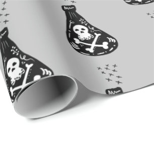 Halloween Lief Skelet Gif Fles Cadeaupapier