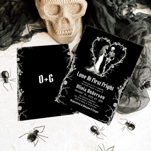 Halloween liefde bij eerste Fright Part Vrijgezell Kaart