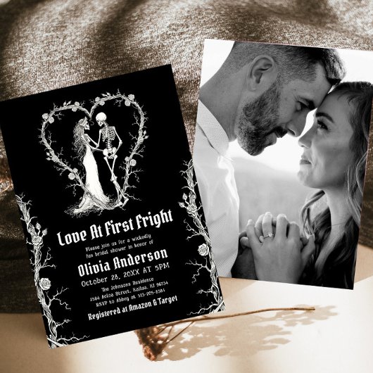 Halloween liefde bij eerste Fright Part Vrijgezell Kaart