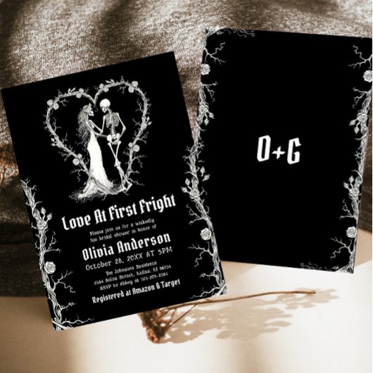 Halloween liefde bij eerste Fright Part Vrijgezell Kaart