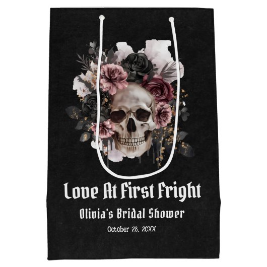 Halloween liefde bij het eerste schrik Vrijgezelle Medium Cadeauzakje (Achterkant)