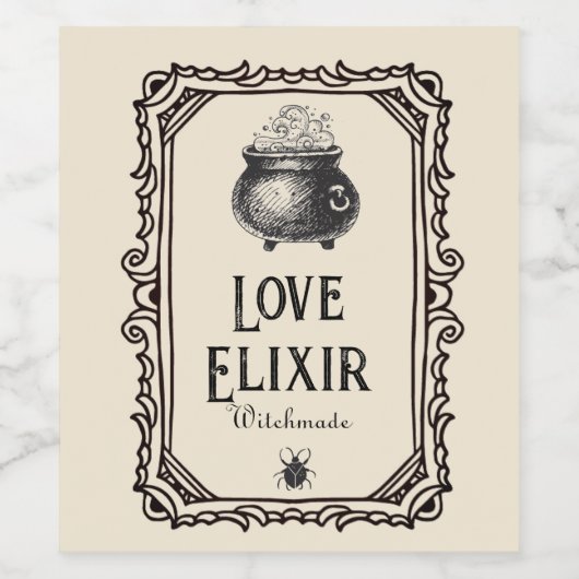 Halloween Liefde elixer Drinken Spooky Wijn Etiket (Enkel label)