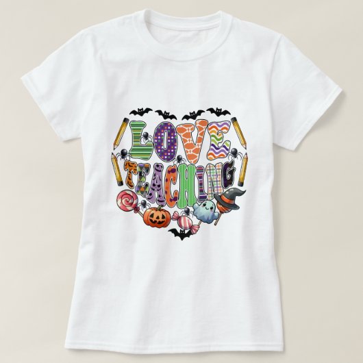 Halloween liefde onderwijs t-shirt (Design voorkant)