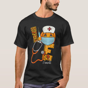 Halloween Liefde Verpleegster Pompoen Luipaard Her T-shirt