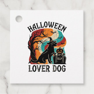 Halloween Liefhebber Hond Heks Hoed Pompoen Grafst Bedankjes Labels