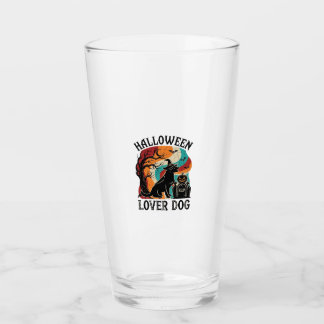 Halloween Liefhebber Hond Heksenhoed Pompoen Grafs Glas