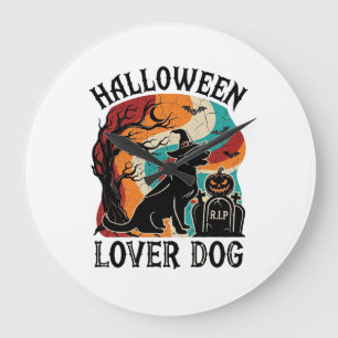 Halloween Liefhebber Hond Heksenhoed Pompoen Grafs Grote Klok