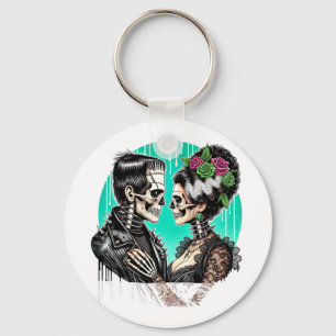 Halloween Liefhebbers Frankenstein Skelet Voor Man Sleutelhanger