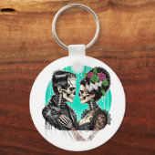 Halloween Liefhebbers Frankenstein Skelet Voor Man Sleutelhanger (Voorkant)