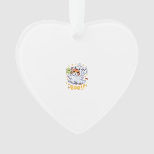 Halloween Lieve Geest Kat Boe Grappige Kat BOE Kat Ornament (voorkant)