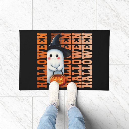 Halloween Lieve Grappige Spook Typografie cadeau i Deurmat (Binnen)