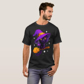 Halloween Lieve Heks Zwarte Kat T-shirt (Voorkant volledig)