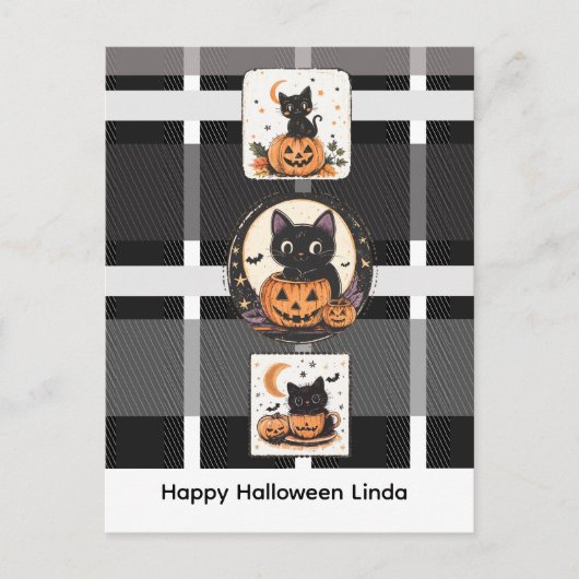 Halloween Lieve Kat Herfst Briefkaart (Voorkant)