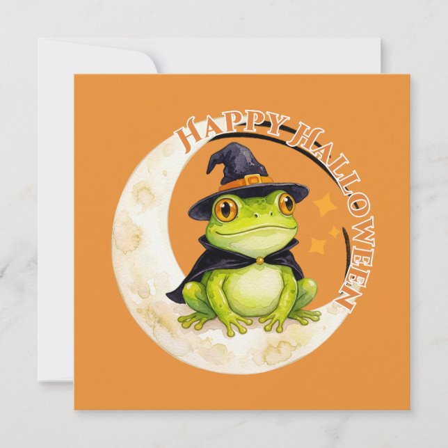 Halloween Lieve Kikker Pad Heks Groen (Voorkant)